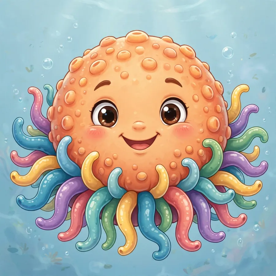 Spongebob pfp of a colorful anemone character