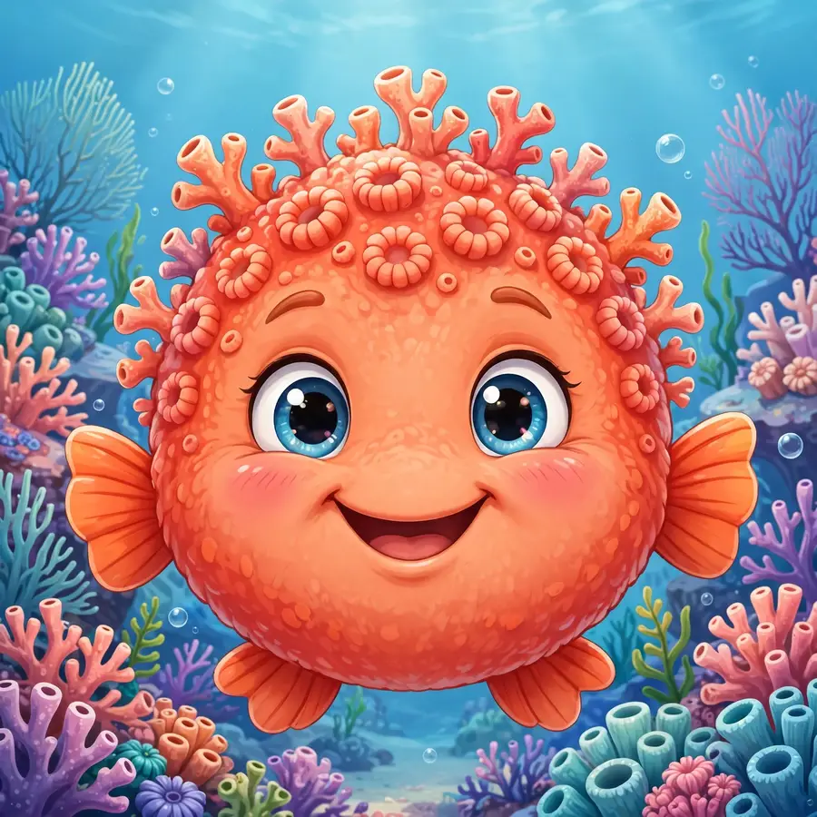 Spongebob pfp of a coral reef fish
