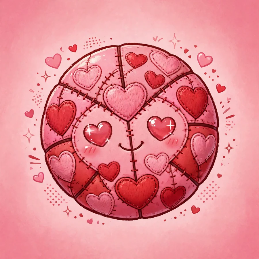 Sports fan pfp: original basketball with heart-shaped seams