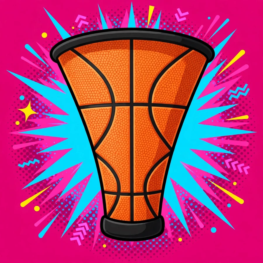 Sports fan pfp: original megaphone with a basketball pattern