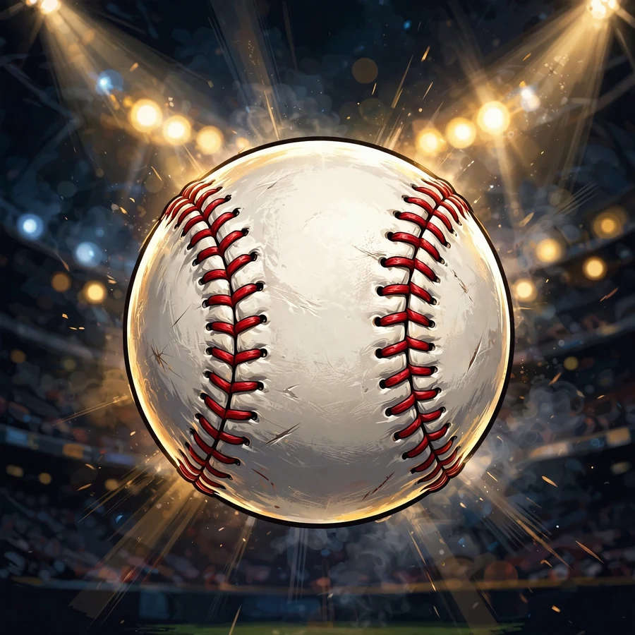 Sports pfp: original baseball close-up with dramatic stadium lighting
