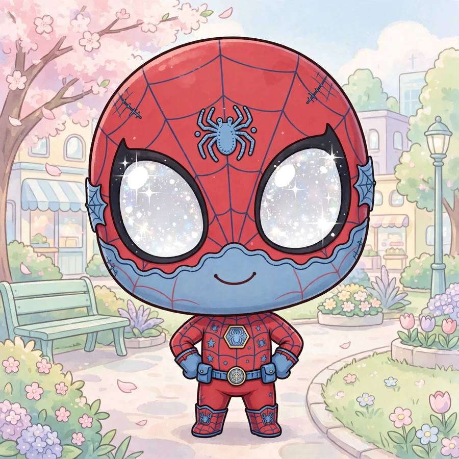 Chibi spiderman pfp: original tiny web-slinger hero with an oversized head