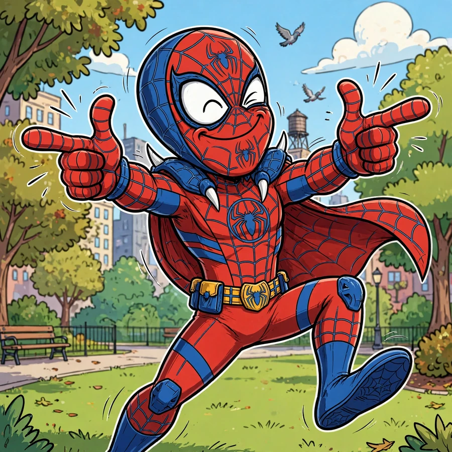 Funny spiderman pfp: original web-slinger doing a dramatic meme pose