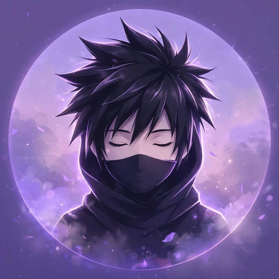 Sasuke pfp aesthetic: original soft-gradient ninja silhouette