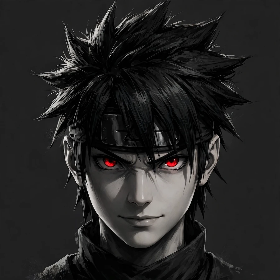 Sasuke profile photo: original sharp-focus ninja portrait