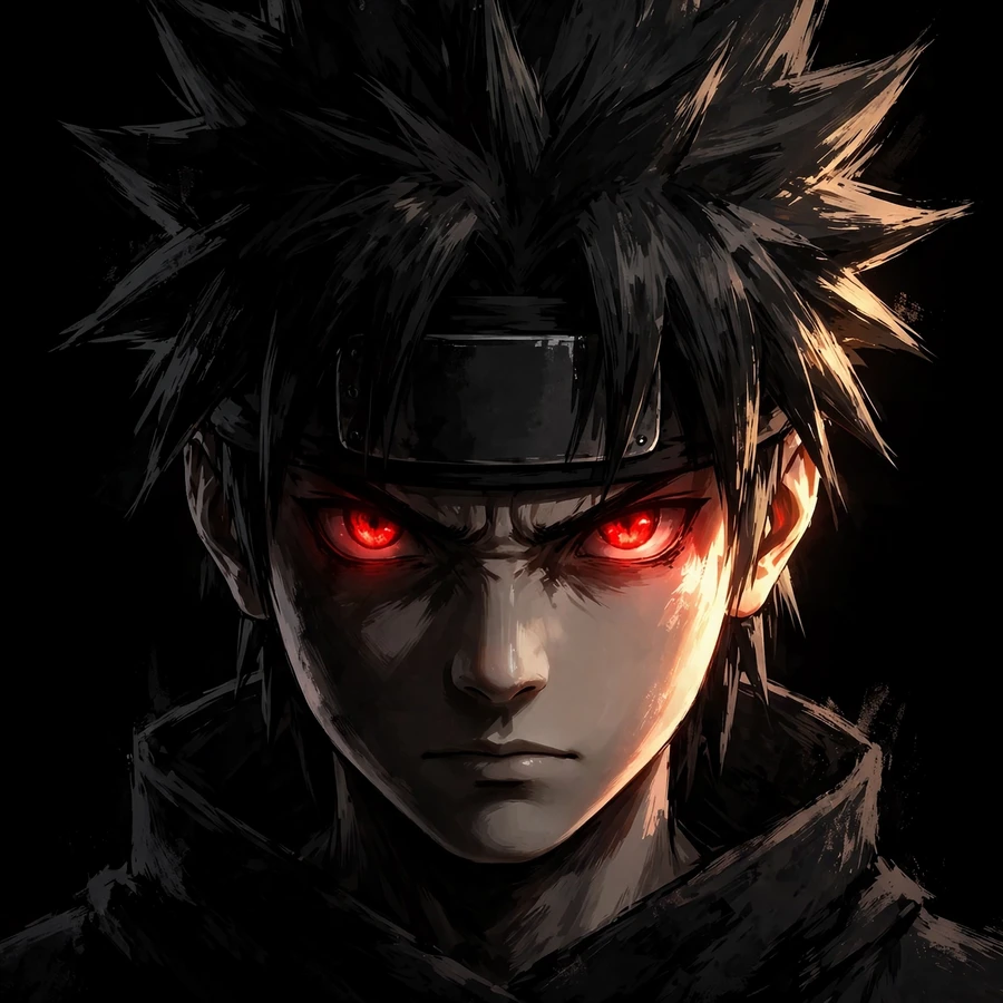 Sasuke pp: original bold minimal ninja stare for profile pictures