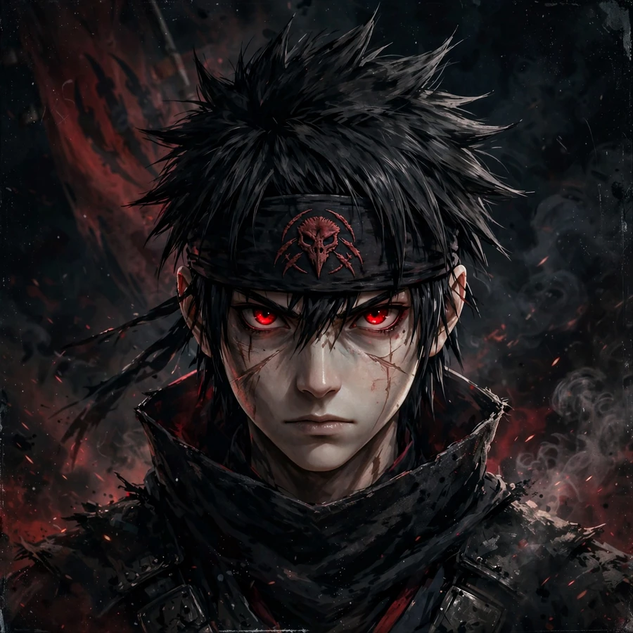 Pp wa sasuke aesthetic: original moody ninja edit-style portrait