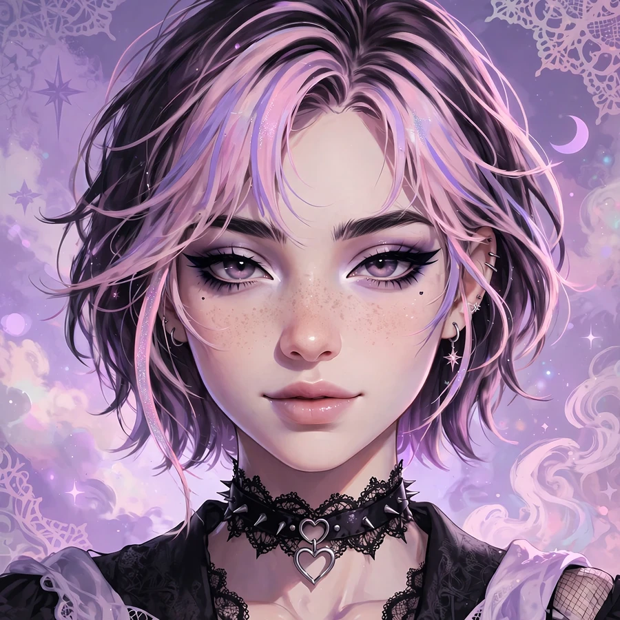 Alternative pfp: pastel goth blend with choker