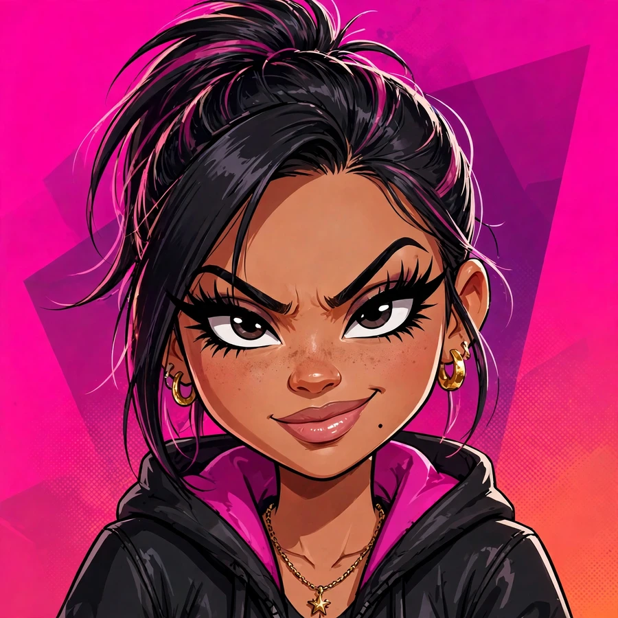 Baddie pfp cartoon: cartoon baddie girl with bold lashes