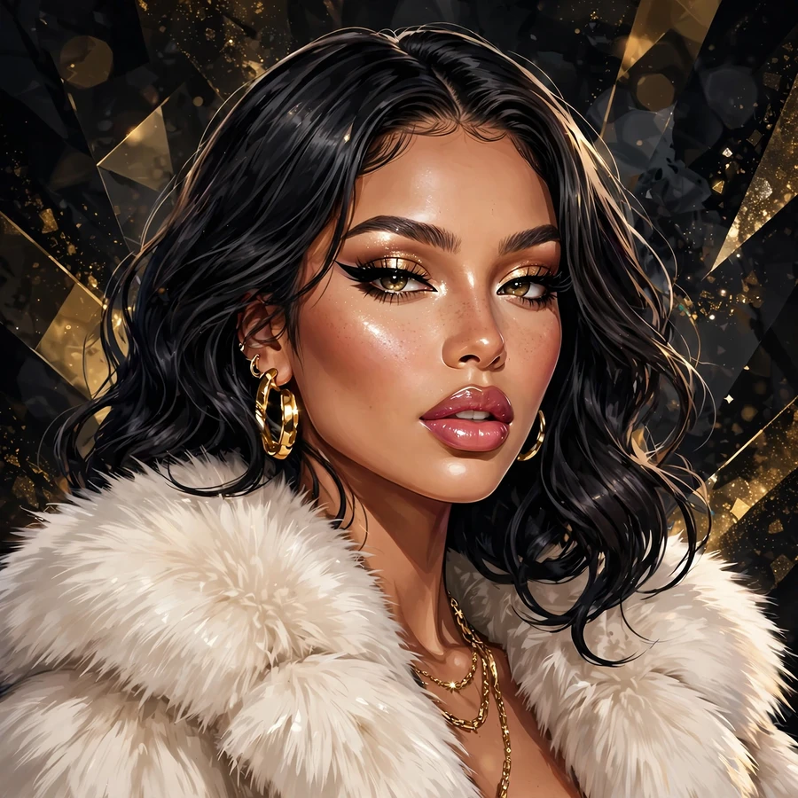 Baddie profile pics: luxury glam with fur coat