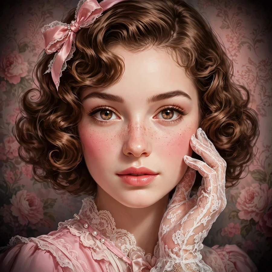 Coquette pfp: vintage aesthetic with lace gloves