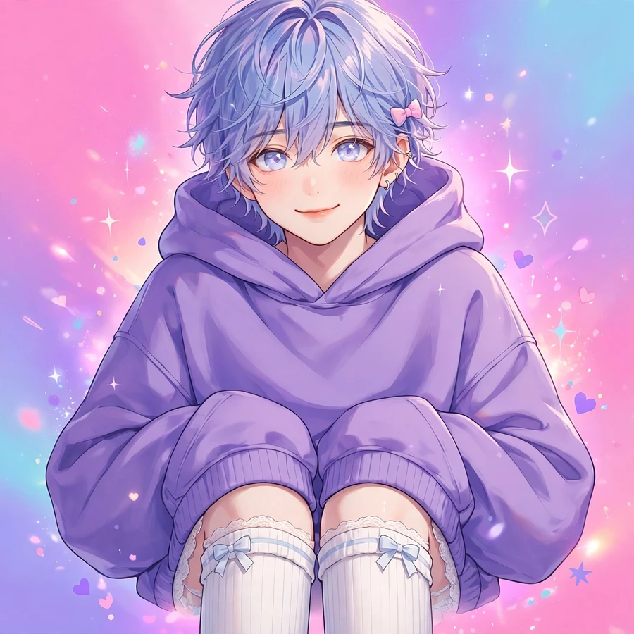 Anime femboy pfp: cute femboy with oversized hoodie