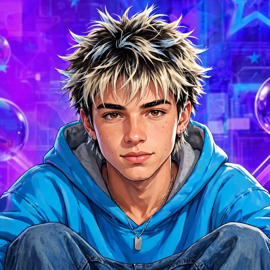 Y2k pfp boy: frosted tips and baggy jeans aesthetic