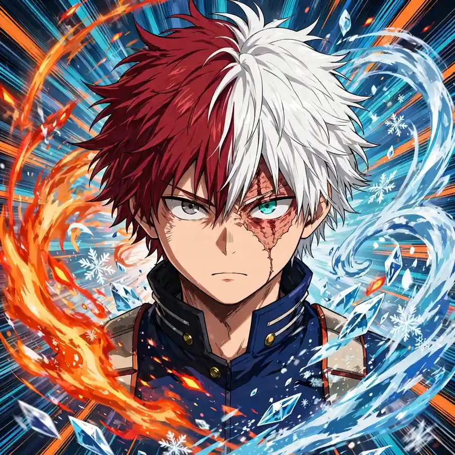 Todoroki pfp anime: original speed lines