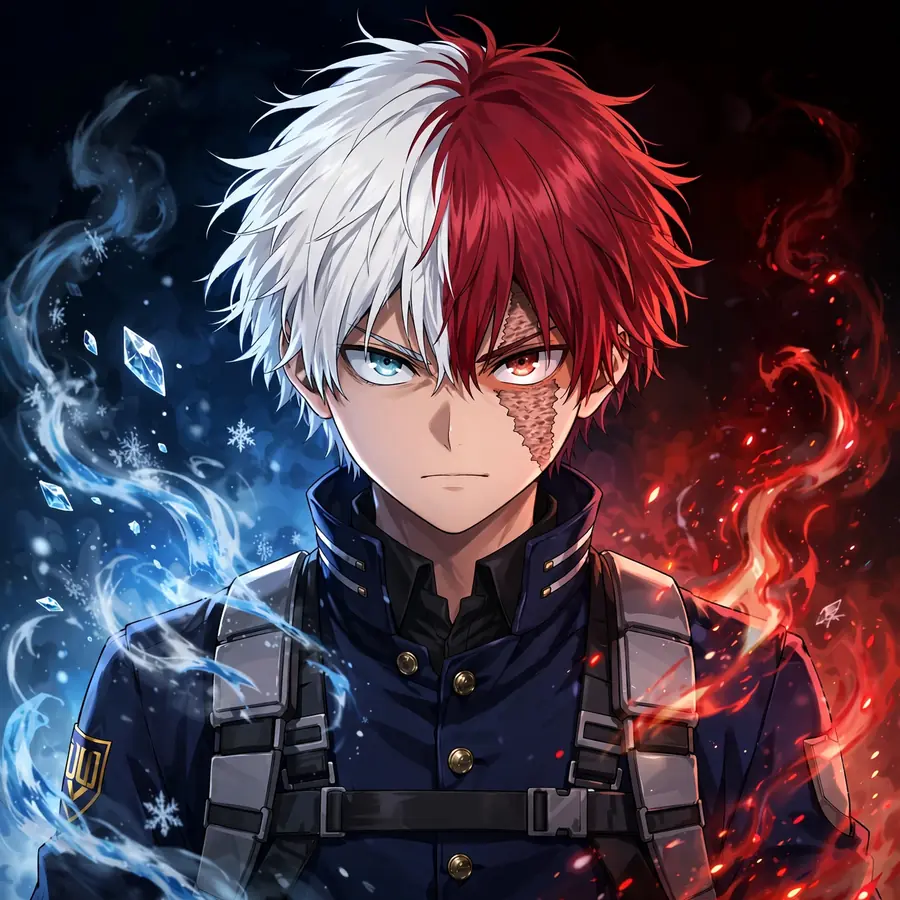 Todoroki Shoto pfp: original stoic portrait