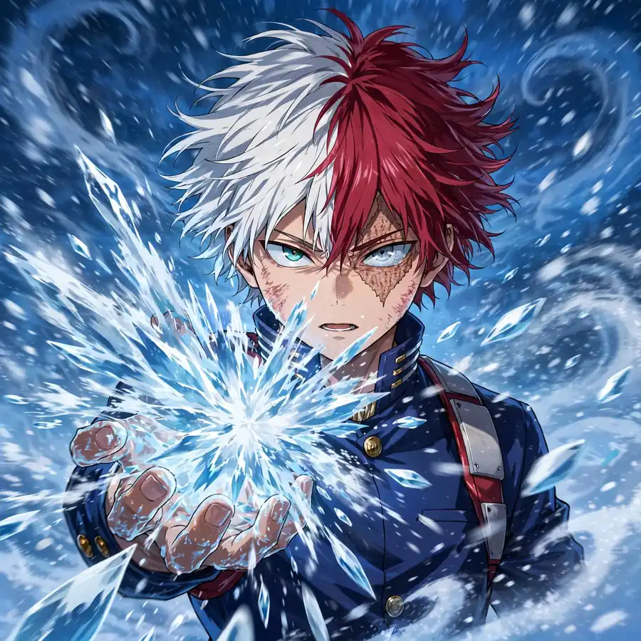 Todoroki pfp ice: original frost crystals