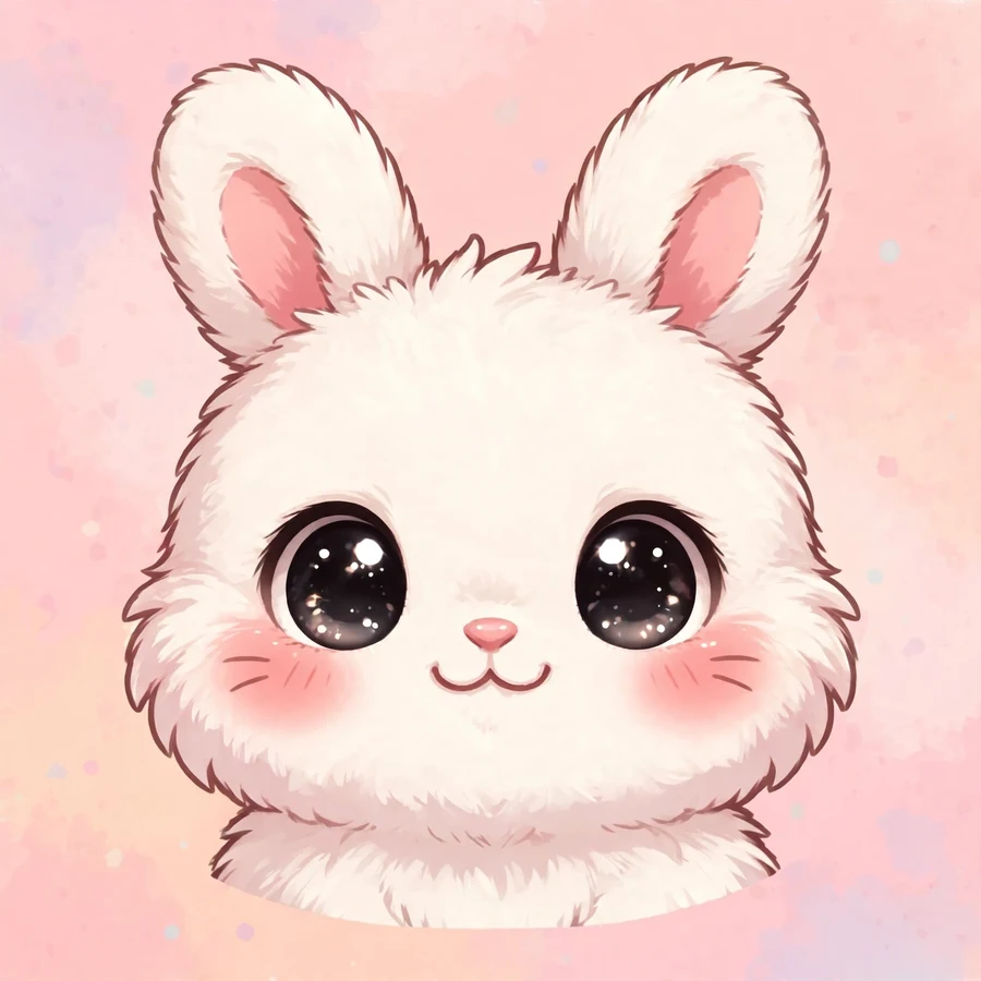 Bunny pfp: cute bunny with strawberry cheeks