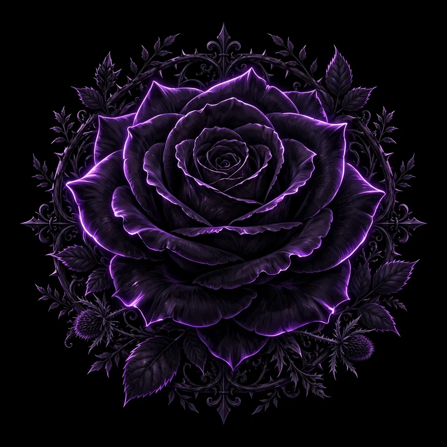 Rose profile picture: dark rose with purple glow