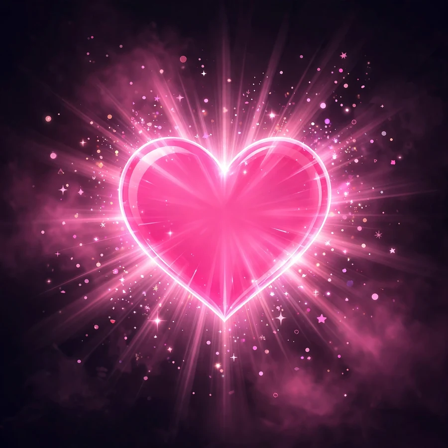 Heart pfp: glowing pink heart with sparkles