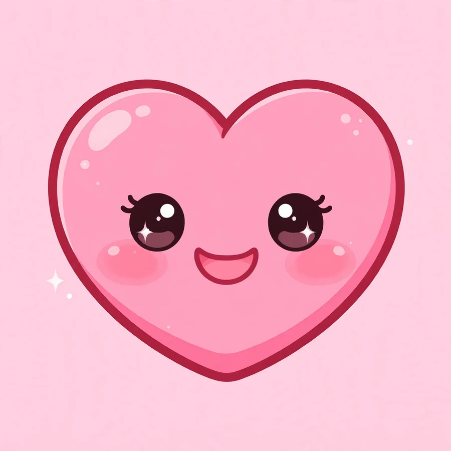Heart pfp: cute anime heart with kawaii face