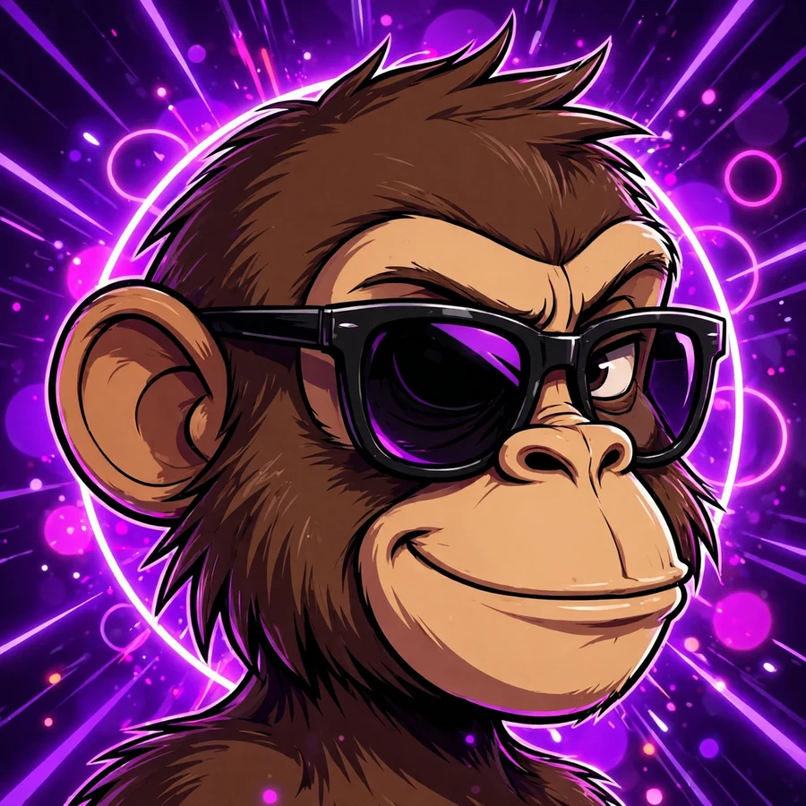 Pfp monkey: cool monkey in sunglasses giving side-eye