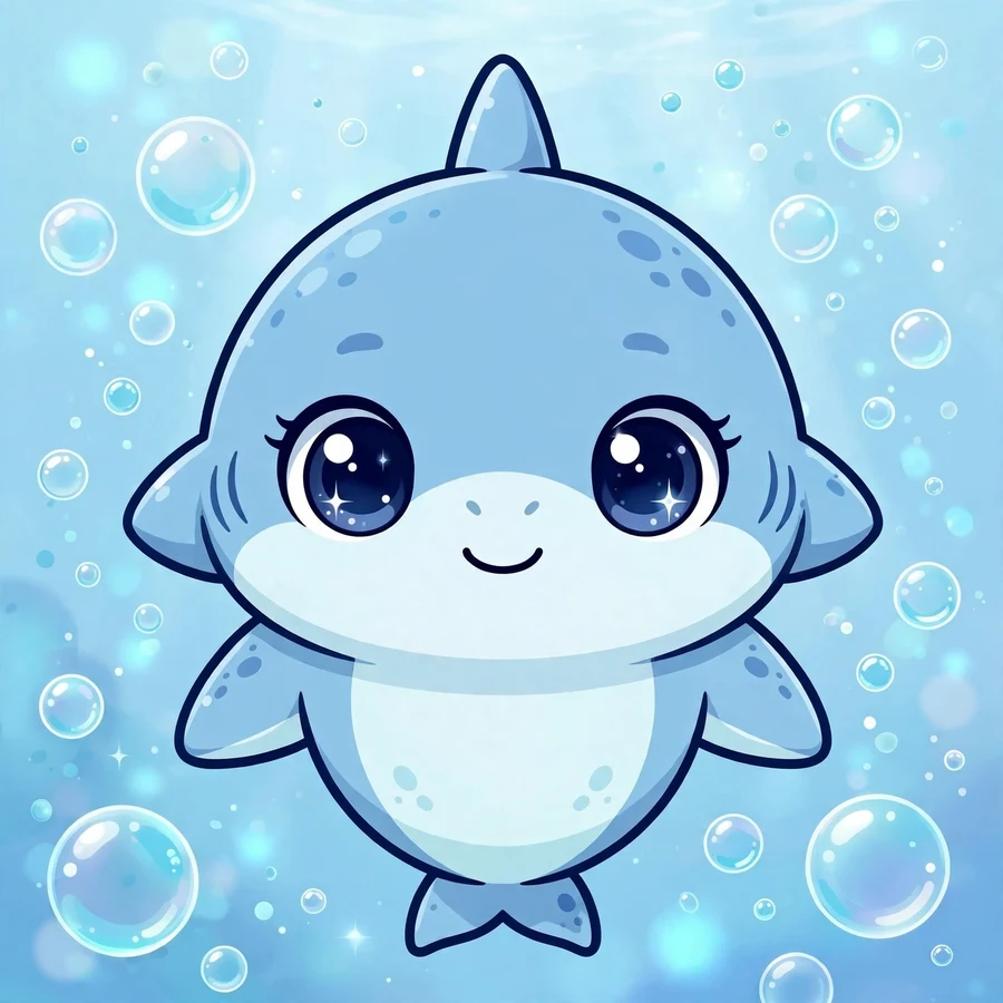 Shark pfp: cute baby shark with big eyes