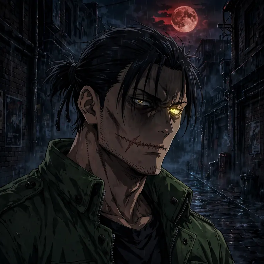 Toji pfp dark: original red-tone close-up