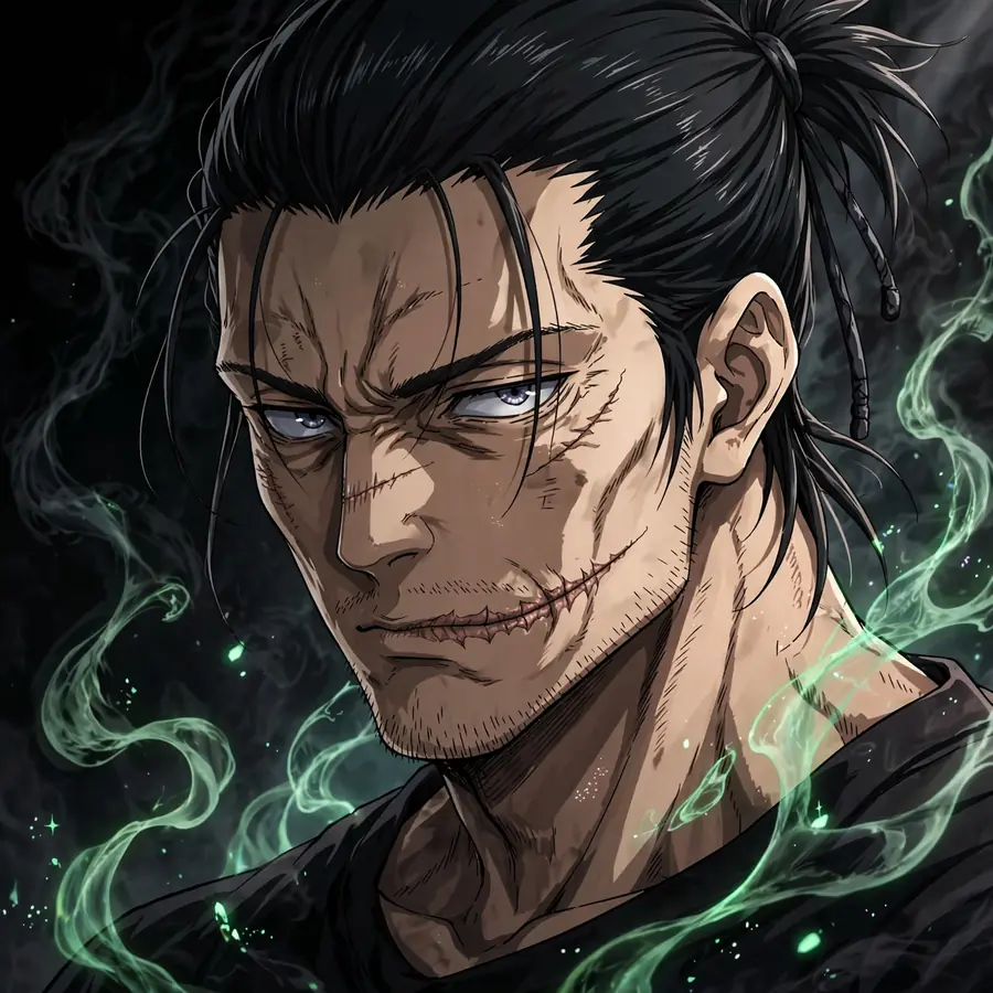 Toji menacing pfp: original no-mercy face