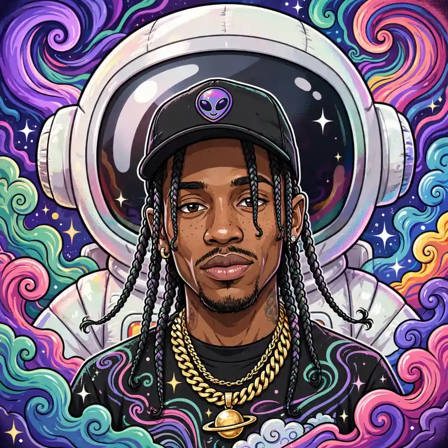 Travis Scott astroworld pfp: original psychedelic sky