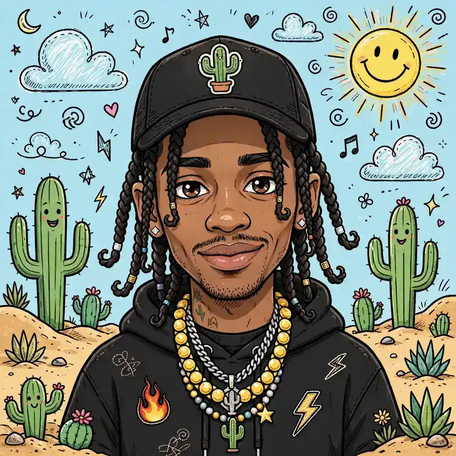 Travis Scott cactus jack pfp: original doodle sky