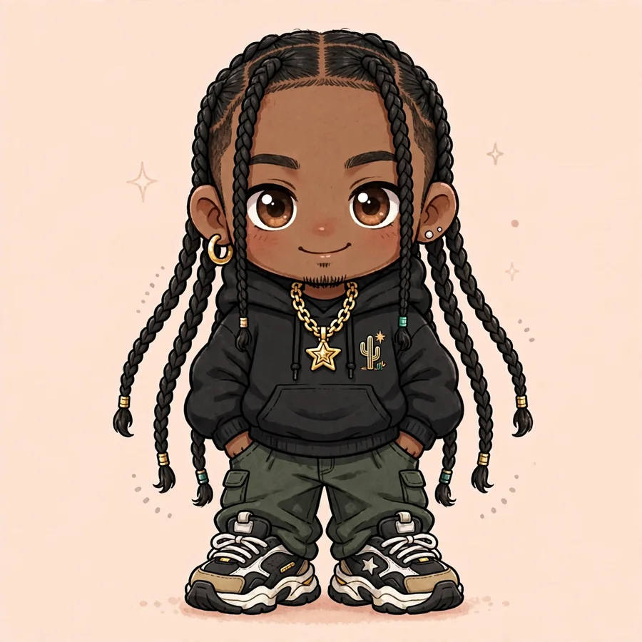 Travis Scott chibi pfp: original oversized sneakers