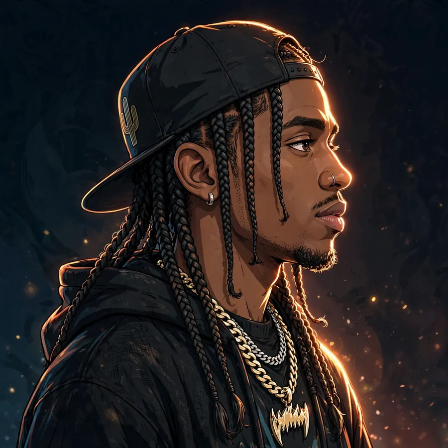 Classic Travis Scott pfps: original side-profile rim light