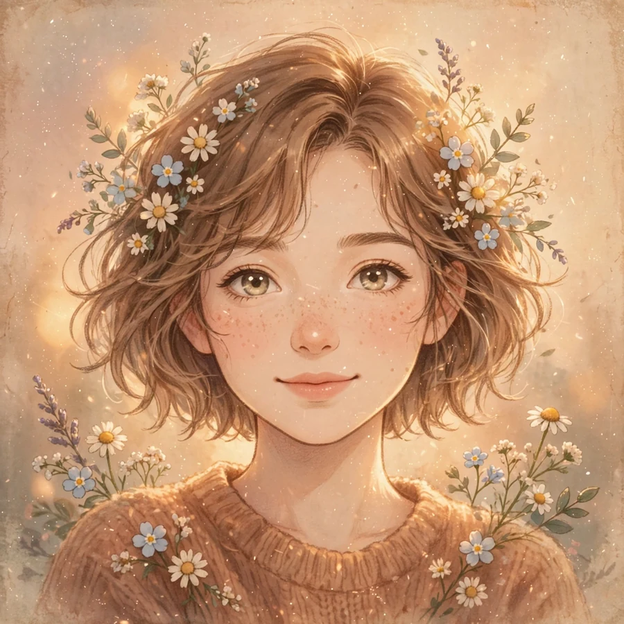 Aesthetic profile picture cute pfp for tiktok: original film-grain flower portrait