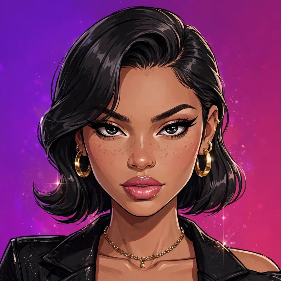 Baddie pfp for tiktok: original glam portrait with glossy lips