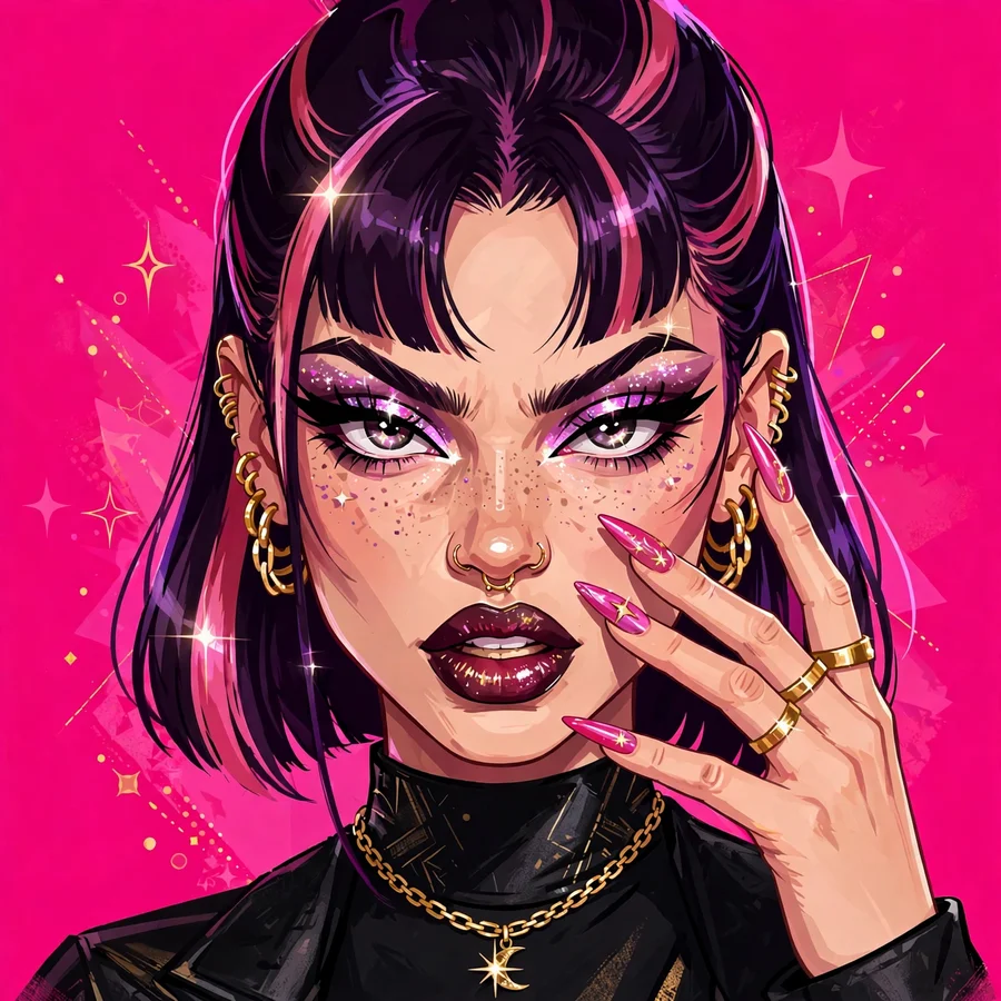 Baddie pfp for tiktok: original bold makeup pose with attitude