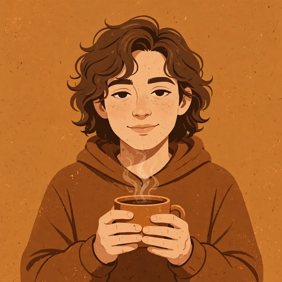 Chill pfp for tiktok: original cozy lo-fi portrait with coffee