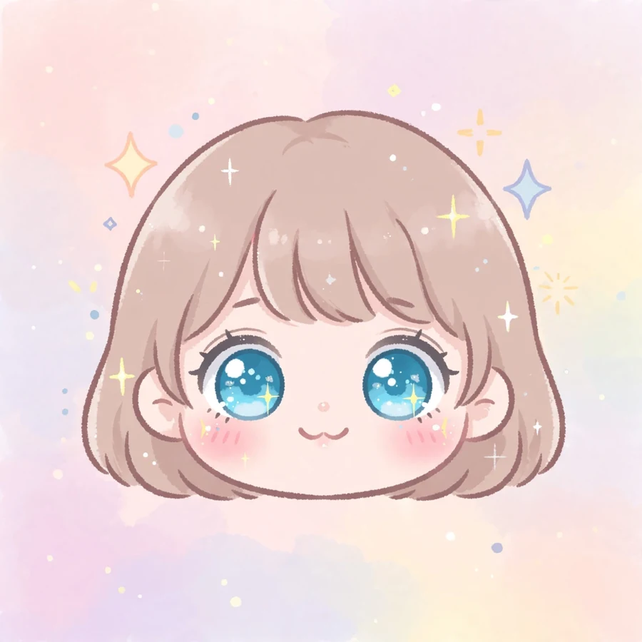 Cute pfp for tiktok: original kawaii blushing face with sparkles