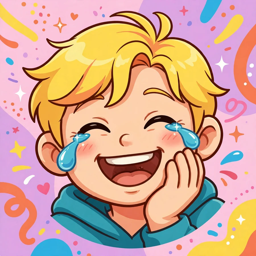 Pfp for tiktok funny: original laughing face with happy tears