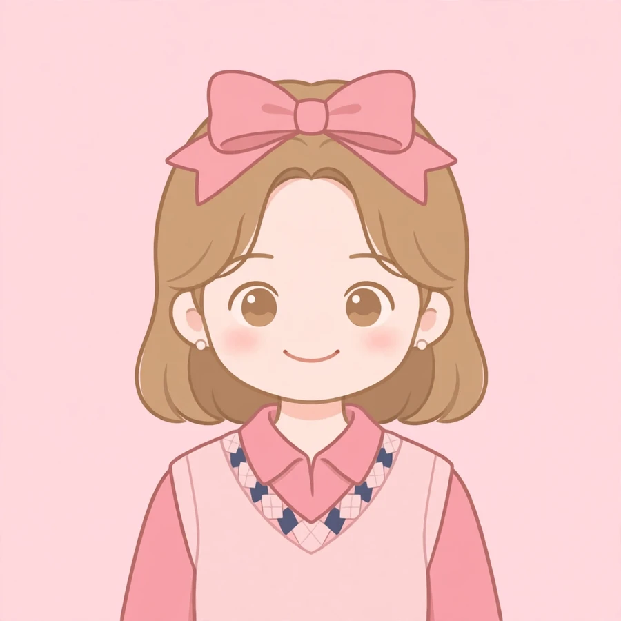 Pink preppy pfp for tiktok: original pink bow aesthetic portrait