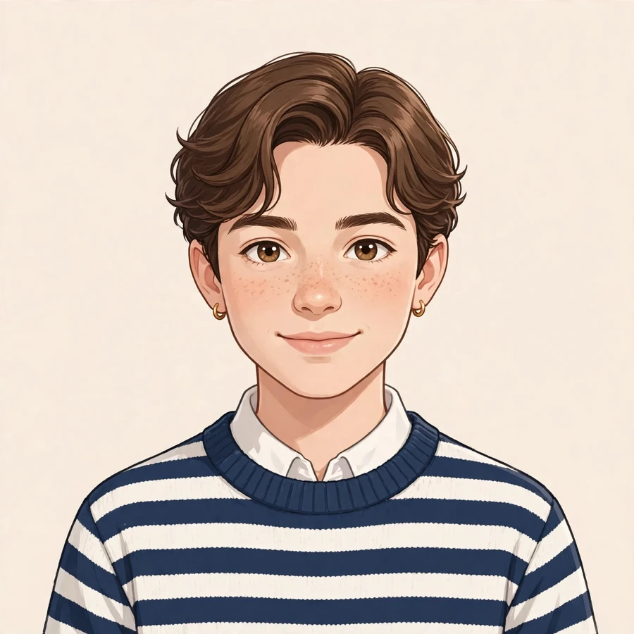Aesthetic preppy pfp for tiktok: original striped sweater portrait