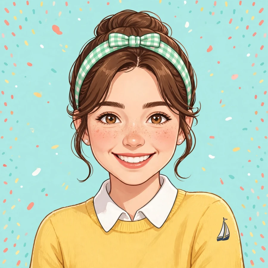 Tiktok preppy pfp: original clean headband smiling portrait