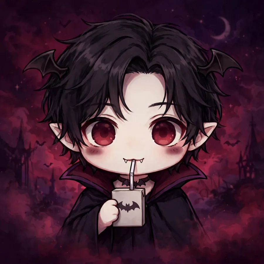Chibi vampire pfps: original tiny cape