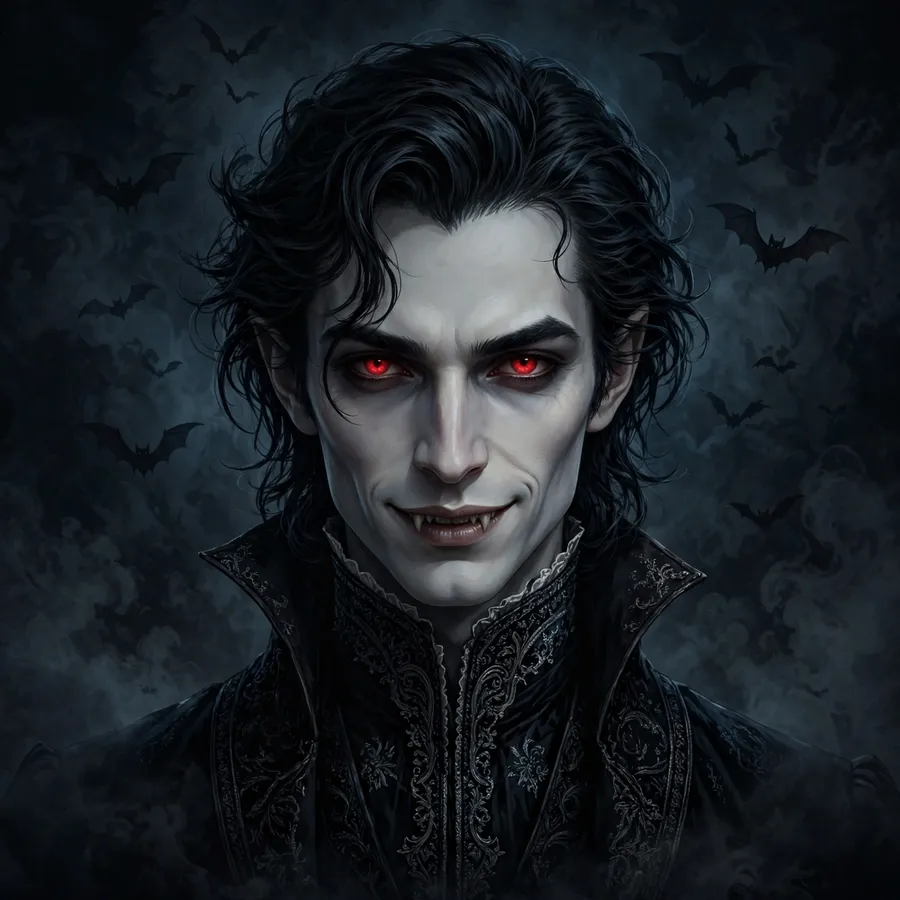 Vampire pfp dark: original glowing eyes