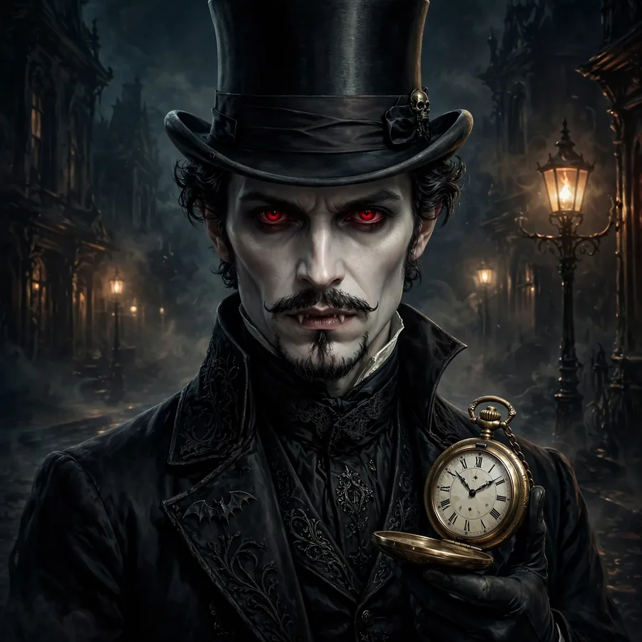 Victorian vampire pfp: original high collar
