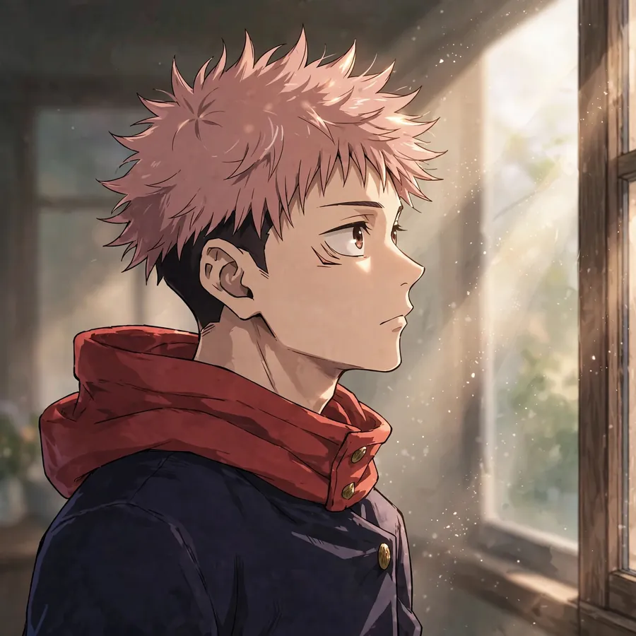 Aesthetic Yuji pfps: original window light portrait