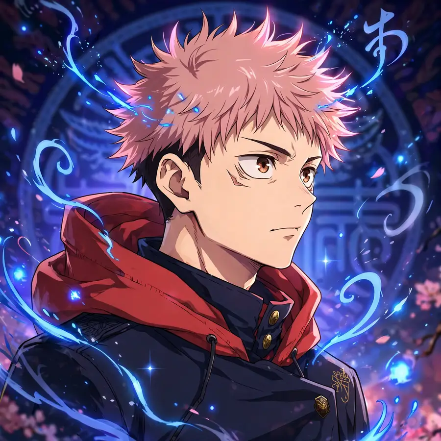 Anime Yuji Itadori pfp: original key-visual portrait, vibrant colors