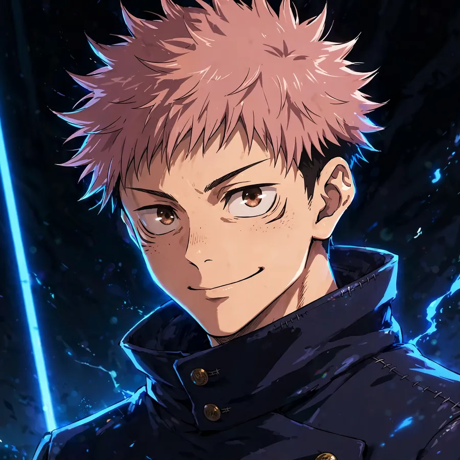 Yuji Itadori pfp: original smirk close-up with under-eye scar