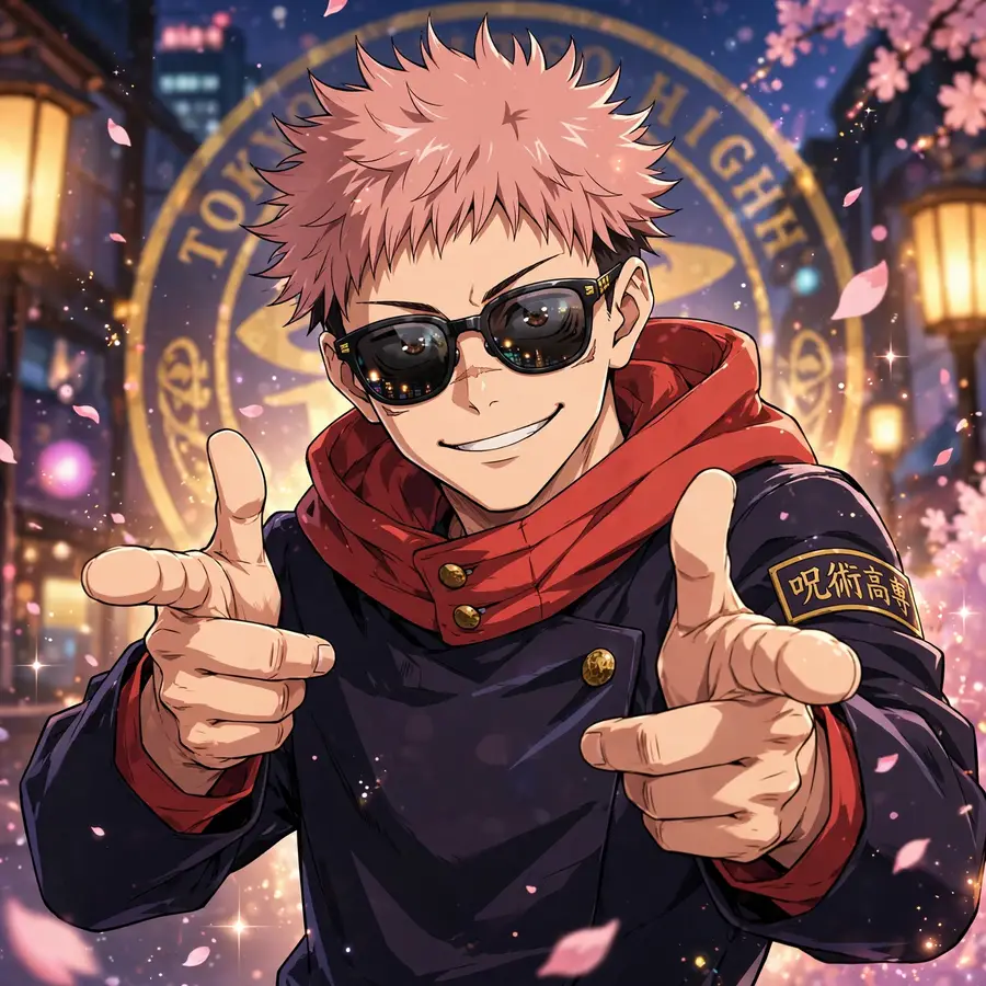 Funny Yuji pfps: original smug Yuji with sunglasses