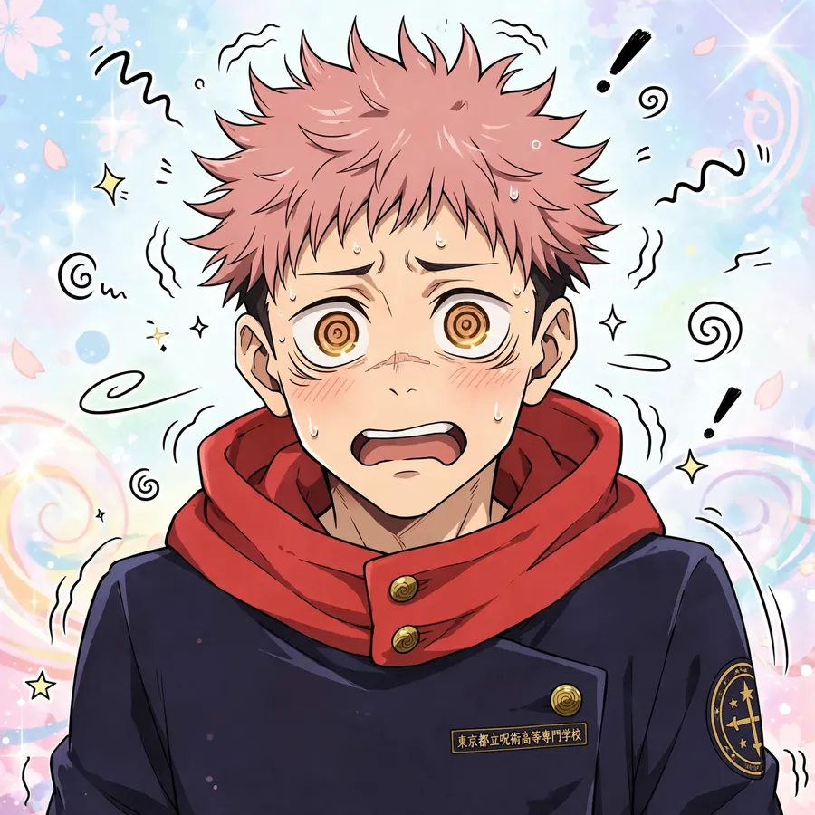 Yuji funny pfp: original dizzy spiral eyes
