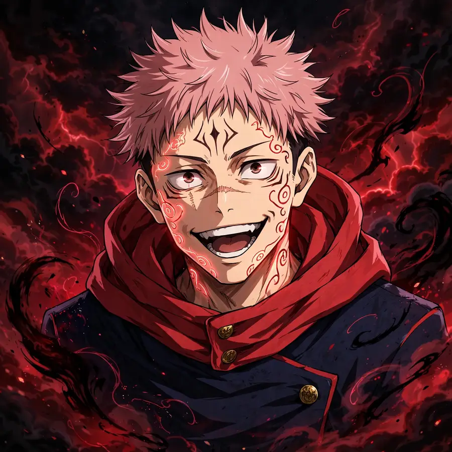 Sukuna pfp Yuji: original sinister laugh with cursed energy